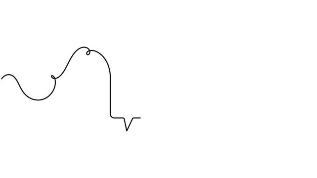 Animated bookmark inside a speech bubble icon sign continuous one line drawing moving on white background minimalist single art social media story and clip save symbol animation
