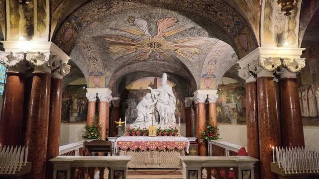 Crypt of Ascoli Piceno Cathedral of Saint Emidio in Marche region, Italy