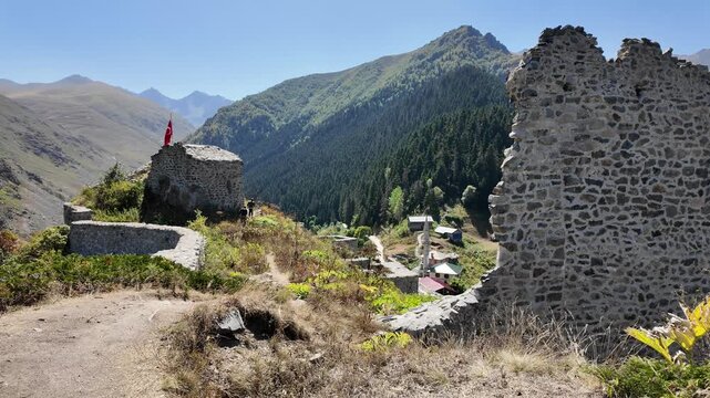A view from the historic Kale-i Bala in Rize, Turkey