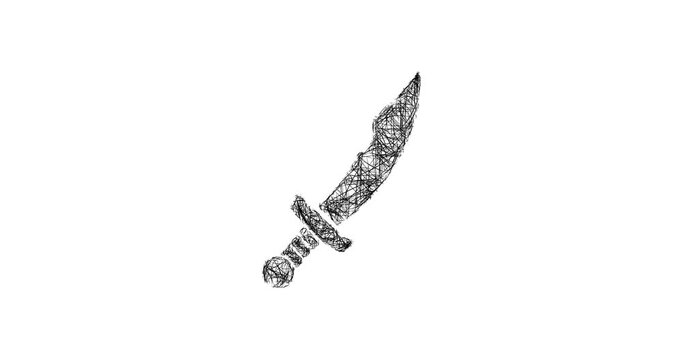 Sketch orc sword icon animation - smooth progressive reveal