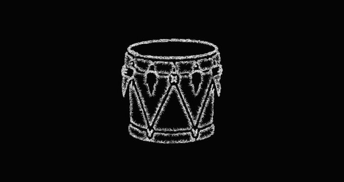 Sketch orc drum icon animation - smooth progressive reveal