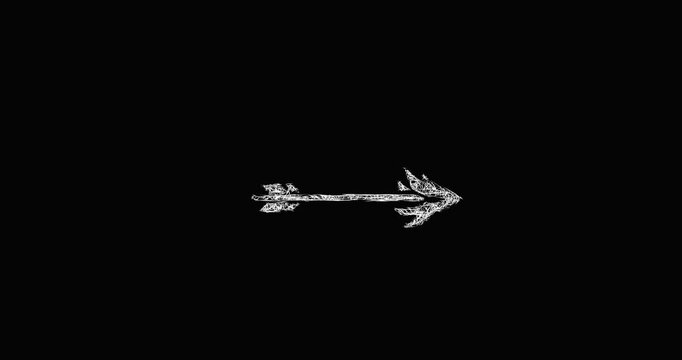 Sketch fire arrow icon animation - smooth progressive reveal