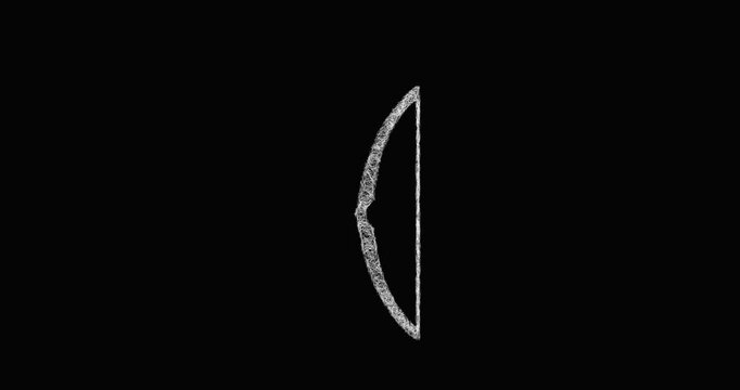Sketch longbow icon animation - smooth progressive reveal