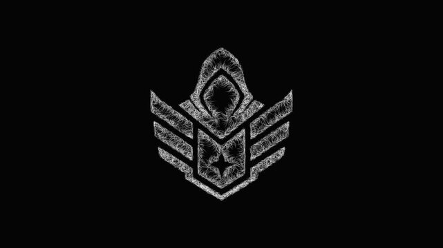 Sketch assassin rank icon animation - smooth progressive reveal