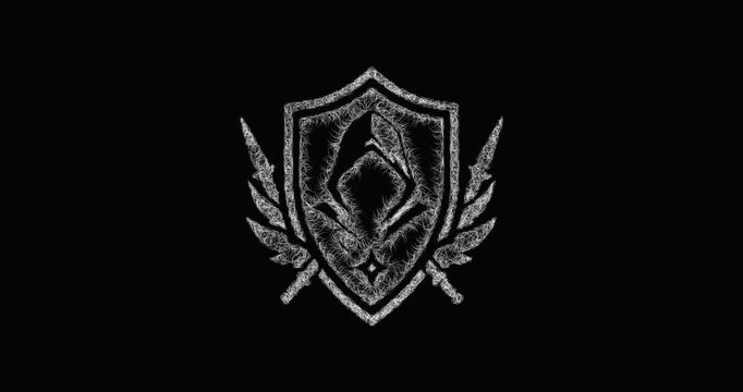 Sketch assassin crest icon animation - smooth progressive reveal