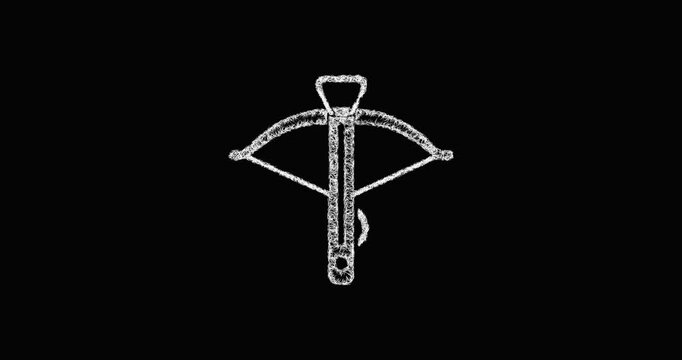 Sketch crossbow icon animation - smooth progressive reveal