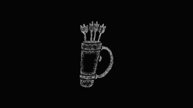 Sketch quiver icon animation - smooth progressive reveal