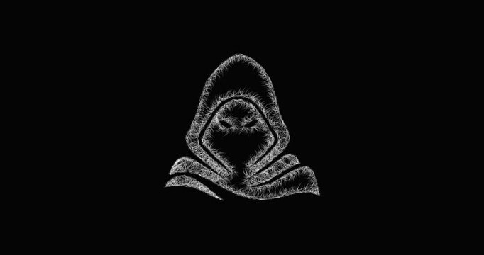 Sketch stealth icon animation - smooth progressive reveal