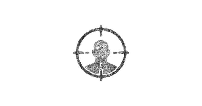 Sketch sniper shot icon animation - smooth progressive reveal