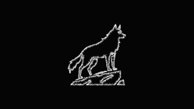Sketch wolf companion icon animation - smooth progressive reveal