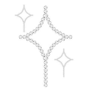 Elegant luxury crystal gem sparkles y2k star icons set. Sparkling Diamond Star Vectors & Rhinestone Sparkles on Transparent for fashion, Y2K graphic, celebration, invitation, luxury branding overlay