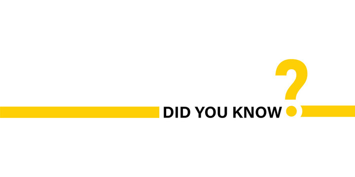 Did you know text with a yellow question mark icon and horizontal line design