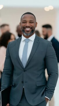 Professional corporate businessman portrait holding folder for company website banner and business profile design