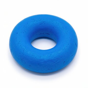 Blue silicone doughnutshaped ring for industrial or plumbing sealing applications