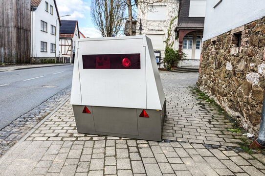 Mobile speed camera enforcing traffic rules on urban street