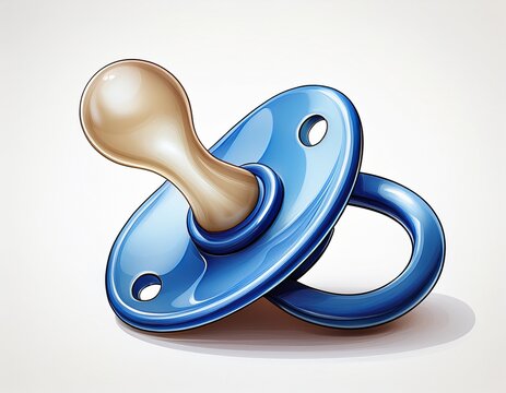 blue pacifier isolated on white background