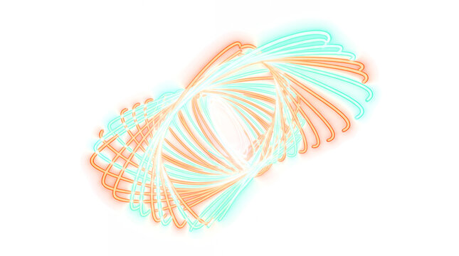 Cascading Fluid Waterfall Neon Tube Style Splash with Recoil Petal Arms Transparent Overlay Light Element