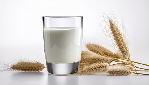glass of milk isolated on white background format