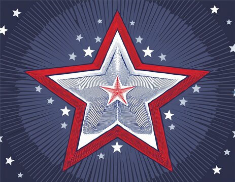 continuous patriotic star design in red white and blue