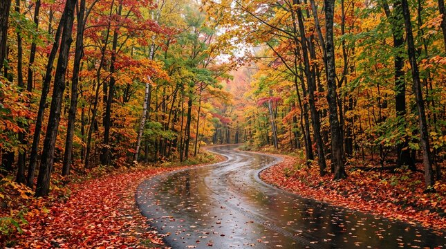 Beautiful alBeautiful alley in colorful autumn timeley in colorful autumn time