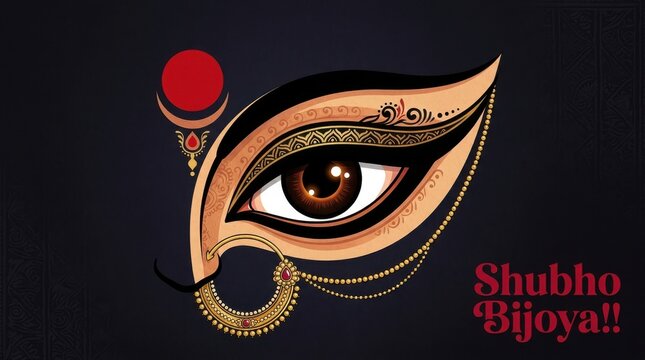 Stylized eye illustration with ornamental details and a crescent moon adorns a dark background ornate decorative eyelash pupil iris eyelid geometric pattern design