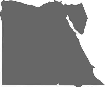 Minimalist Egypt map silhouette, gray vector country outline, solid geographic shape of Egypt for infographics and travel design