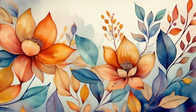 background floral watercolor wallpaper texture