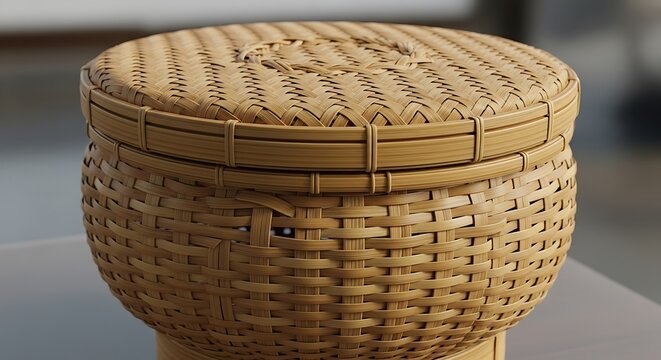 wicker basket on a white background
