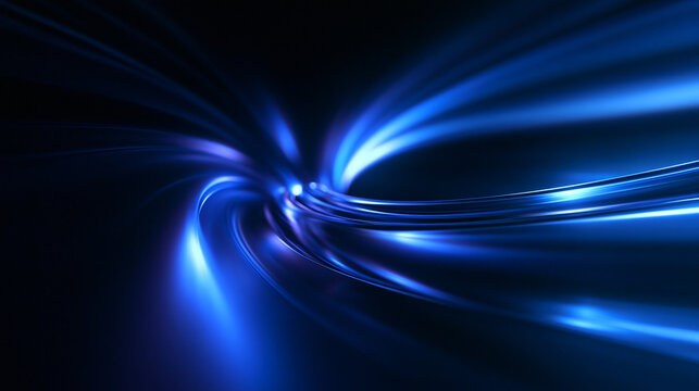 Abstract Glowing Blue Light Waves Futuristic Technology Background