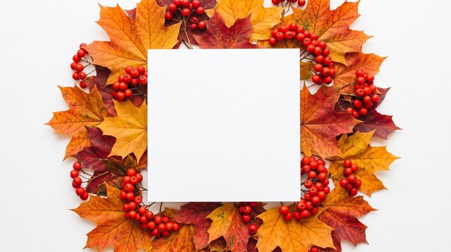 Bright composition of fallen autumn leaves with blank space