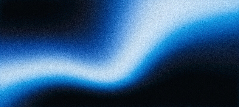 Glowing blue neon curve on dark grainy background dark blue gradient backdrop for landing page, website header, banner, poster, cover, tech project design