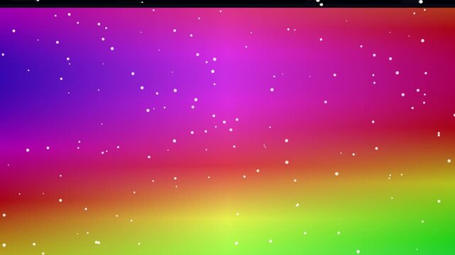 Abstract colorful gradient background with small white floating particles and dots