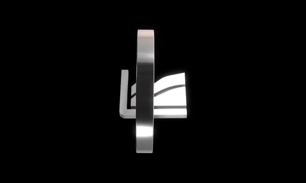 3d metallic graph icon spinning on black background motion graphic.