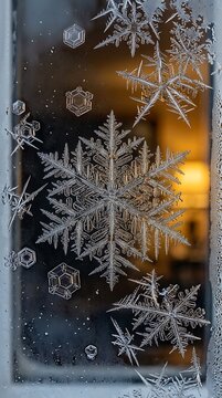 Frost Crystal Window Glass Extreme Macro Ice Formation Winter Science Detail