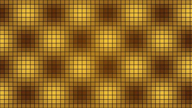Abstract brown and yellow checkered pattern with plaid squares and geometric grid texture