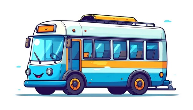 Colorful vintage double decker bus illustration.