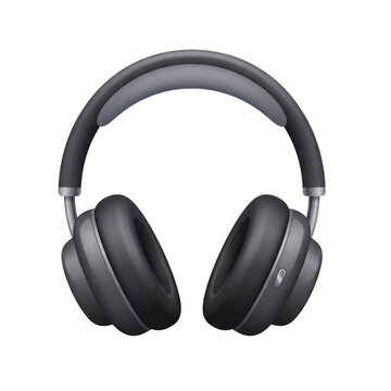Modern wireless over-ear headphones icon, isolated on transparent background