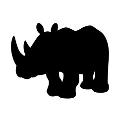 Black Rhino Animal Icon Transparent Background  © TX Studio