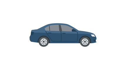 Fototapeta premium Blue sedan car side view silhouette design.