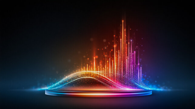 Holographic Rainbow Particle Spectrum Rising Background