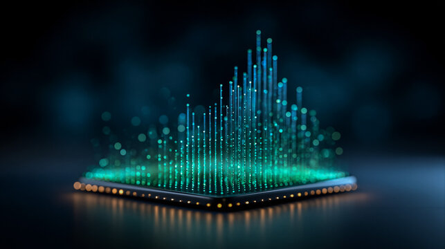 Digital Rain Matrix Teal Particle Technology Background Loop