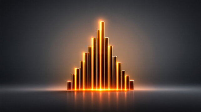Luxury Gold Neon Light Strips Rising Grey Background