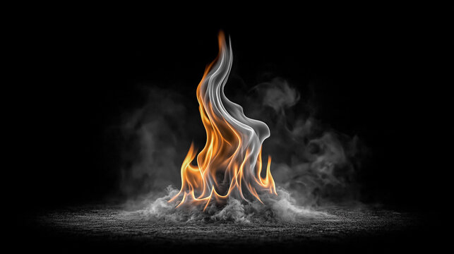 Silver Smoke Fire Minimalist Ethereal Background