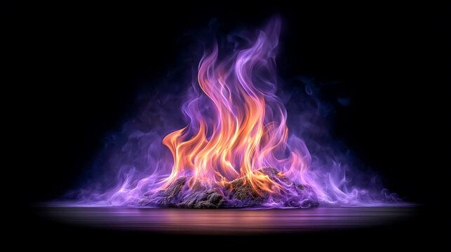 Purple Haze Fire Trippy Violet Flame Background Loop