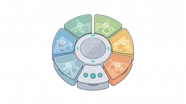 Smart Pill Organizer with Digital Reminder for Medication Management, Healthcare and Daily Wellness Technology
