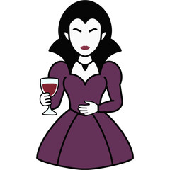 Fototapeta premium Female Dracula 할로윈 드라큘라