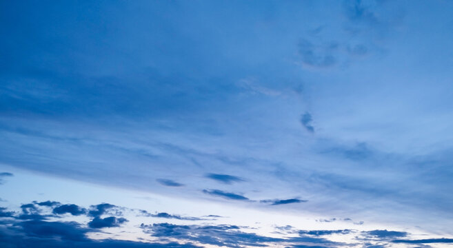 Blue with white clouds. Beautiful photo of heaven in high quality. Stock image of clouds.