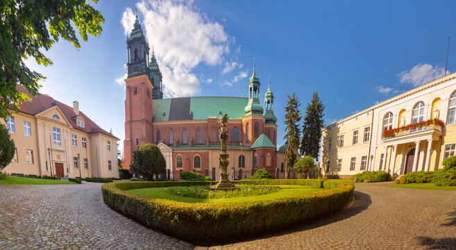 Cathedral on Ostrow Tumski in Poznan, Poland on a Sunny Day