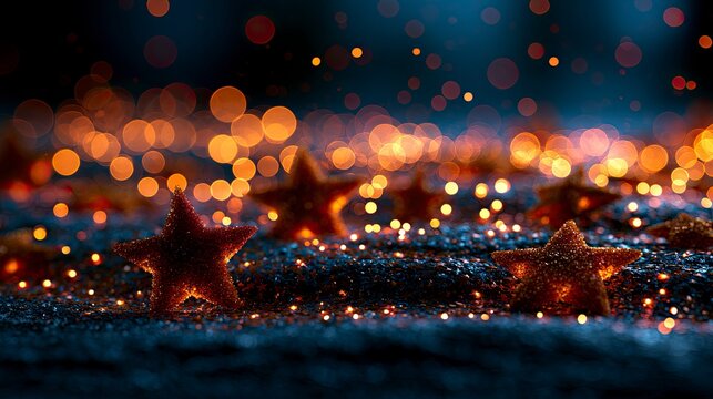 Abstract Night City Lights with Bokeh Effect.