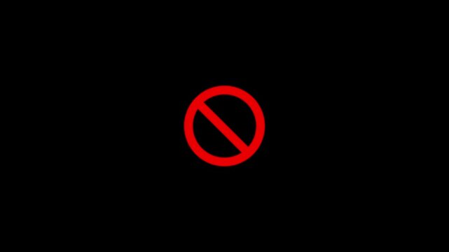 Ban and block icon animation for restriction and prohibited access concept Not allowed animation.